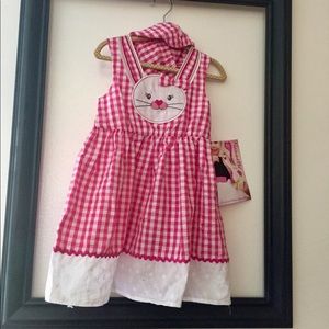 NWT 2T (2) Girl Pink Bunny Gingham Dress